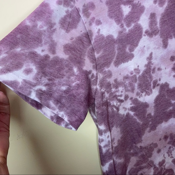 NWT LULUS Cozy Livin’ Mauve Purple Tie-Dye Tee S - Picture 6 of 6